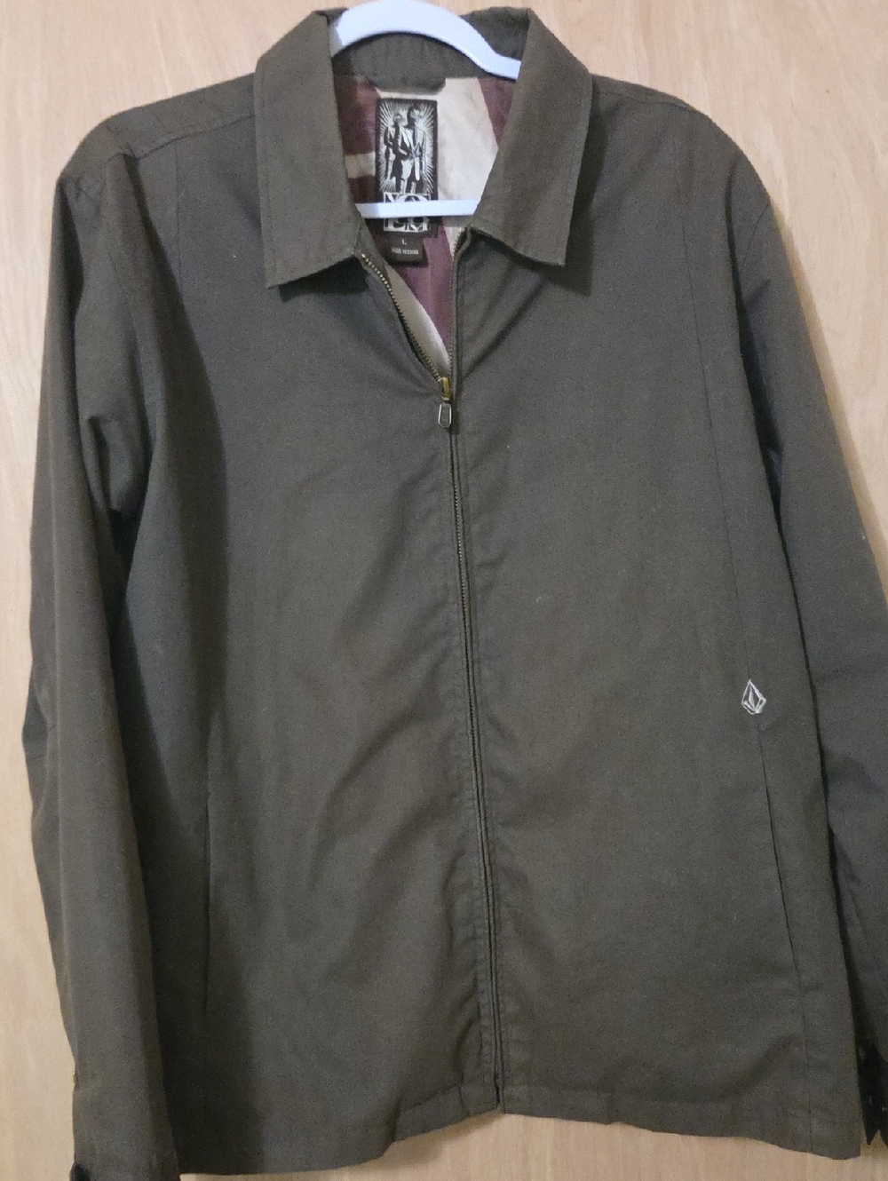 Volcom Olive Lightweight Zip Shirt Jacket